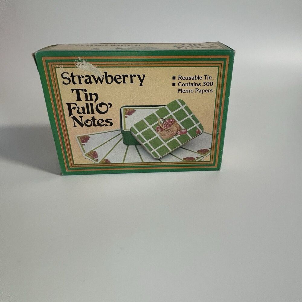 Vintage Giftco Inc Strawberry 🍓 Tin Full O Notes W 300  Papers - Hong Kong NOS